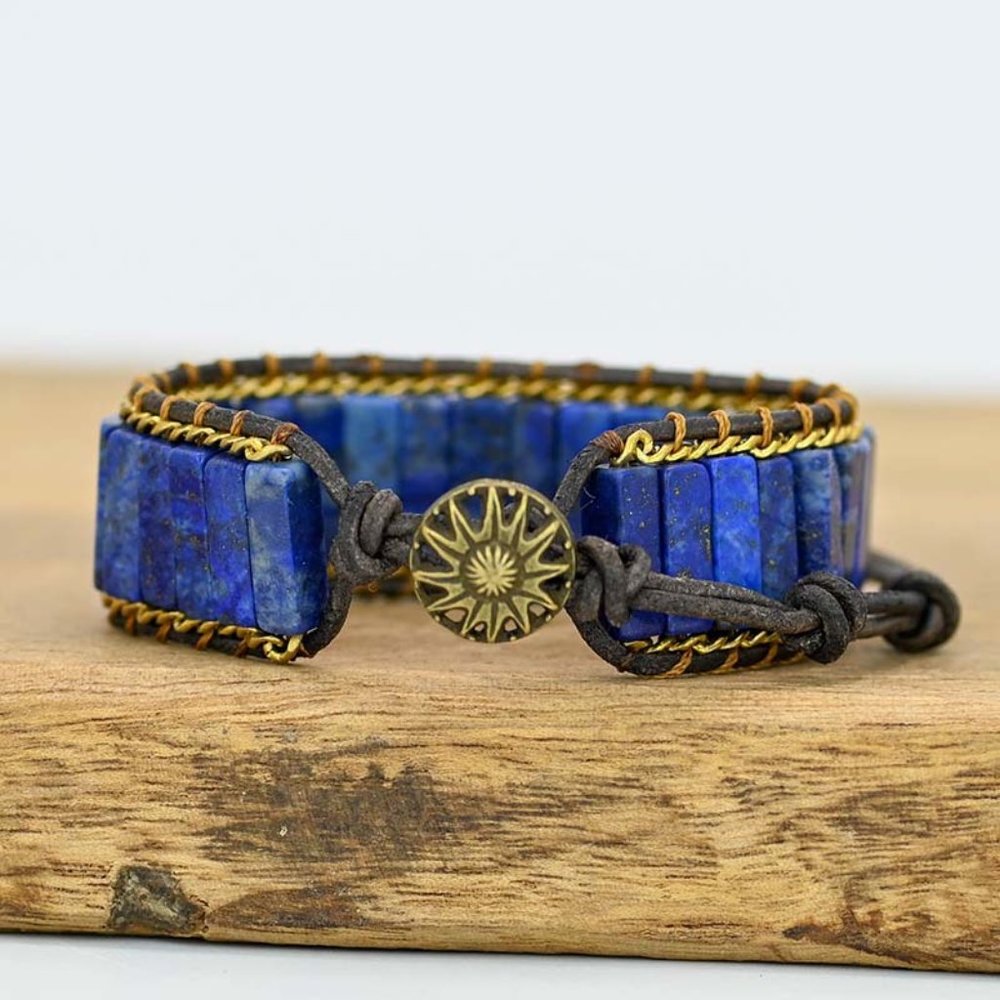 Natural Lapis Lazuli Handmade Healing Chakra Balance Men Women Bracelet Gifts - Picture 2 of 3